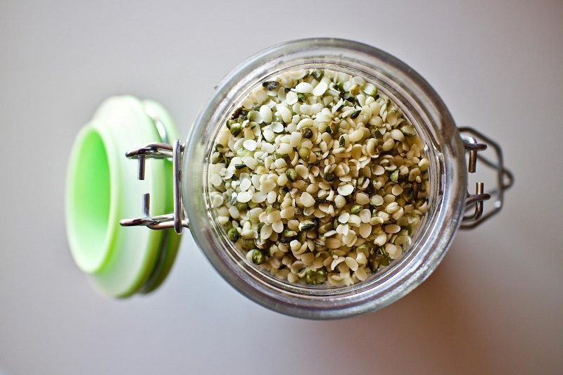 What is Hemp Used for Medically Overhead View of a Glass Jar Filled with Hemp Seeds